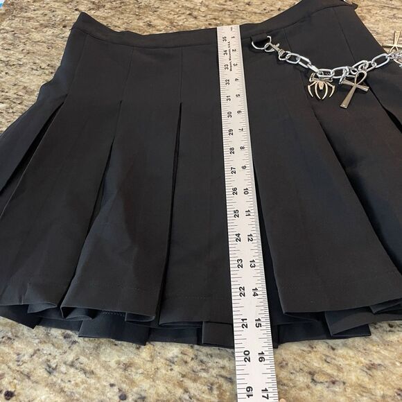Dolls Kill The Craft Collab Black Mini pleated Belted Skirt Goth Punk Moon Star - Picture 10 of 10